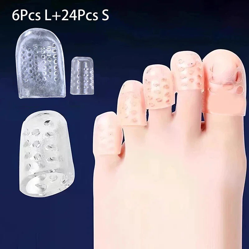 Protectores de silicona para los dedos de los pies, pack de 30