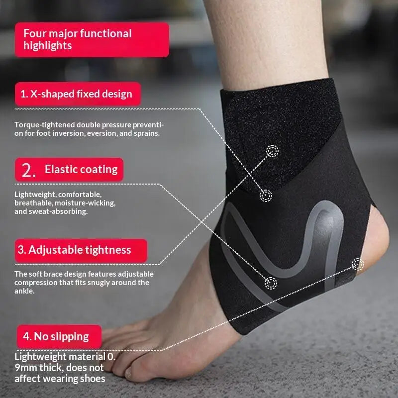 Tobillera deportiva de nailon con cierre ajustable, 1 unidad